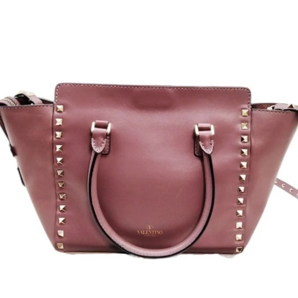 351. Valentino Garavani Rockstud Purple Rigid Leather with Gold Studs